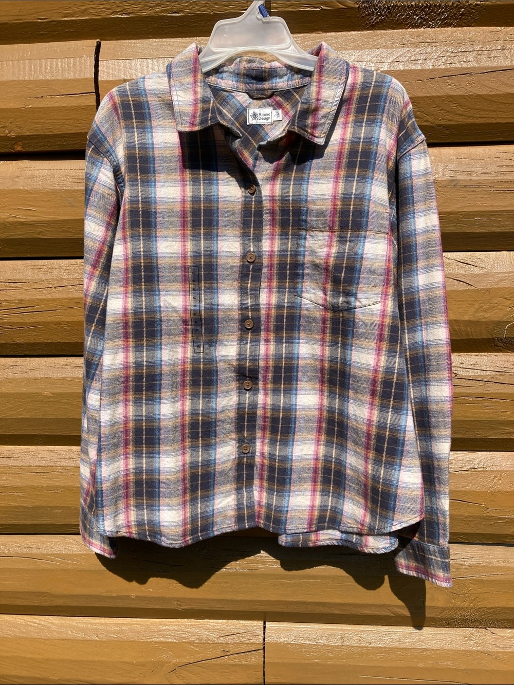 Alpine Design women’s XL plaid flannel button up shirt campfire layer
